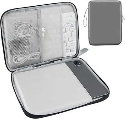 Чехол Heycase для планшета 8–13 дюймов, мягкий защитный чехол для Surface Pro 11/10/9/8/X/7/6, iPad Pro 12,9 M2/M1/2023–2018, 12,4-дюймового Galaxy Tab S9/S8/S7/S6 (серый, 12,9 дюйма) 1000018574