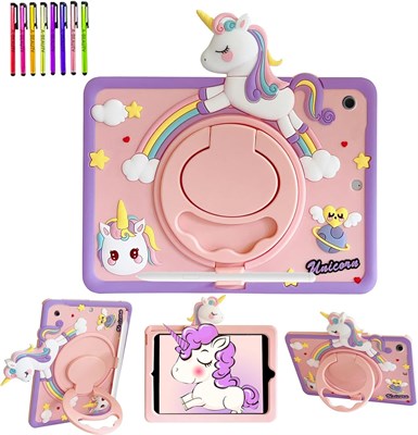 Чехол, совместимый с Samsung Galaxy Tab A9 Plus 11 дюймов (2023) (SM-X210/X216/X218) + 1 стилус, детский чехол с держателем для ручки, вращающаяся на 360° ручка-подставка 1000018654