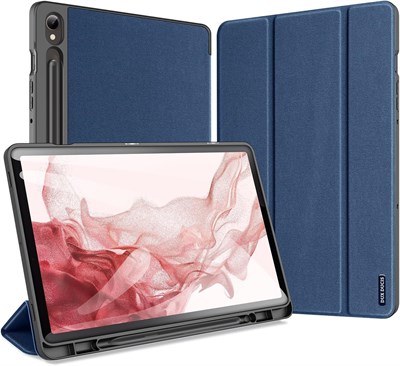 Чехол DUX DUCIS Domo Series для Samsung Galaxy Tab S9 — чехол-книжка из искусственной кожи с функцией автоматического пробуждения/режима сна, встроенным держателем для S Pen, функцией подставки и полной защитой — синий 1000018675