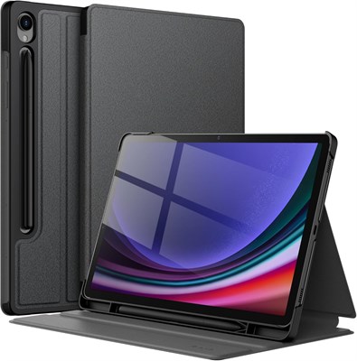 Чехол JETech для Samsung Galaxy Tab S9 (11 дюймов) с держателем S Pen, тонкий защитный чехол-книжка-подставка для планшета, многоугольный обзор (графитовый черный) 1000018713