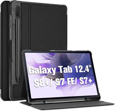 Чехол ProCase Galaxy Tab S8 Plus/Tab S8 (SM-X800-X806) — тонкий чехол-книжка-подставка для 12,4-дюймового Galaxy Tab S8+, чёрный 1000018723