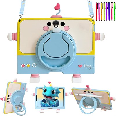 Чехол, совместимый с планшетом Honor Pad 9 12,1 дюйма (2023), детский чехол с держателем для ручки, вращающейся на 360° ручкой-подставкой, плечевым ремнем 1000018731