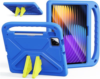 Детский чехол DUX DUCIS Puff Series для Xiaomi Pad 7/7 Pro – ударопрочный защитный чехол из вспененного ЭВА с ручкой, складной подставкой и защитой от падений – синий 1000018736