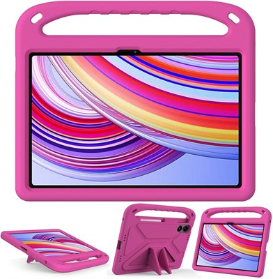 Чехол SKEIDO для Xiaomi Redmi Pad Pro 12,1 дюйма, выпущенный в 2024 году, детский планшетный чехол - прочный и легкий ударопрочный защитный чехол-подставка из ЭВА, совместимый с Redmi Pad Pro (2024) (розово-красный) 1000018776