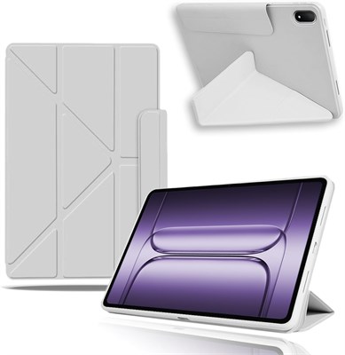 Чехол Gruattreay, совместимый с OnePlus Pad 3 13,2 дюйма (2025), чехол-книжка с пряжкой, Y-образный кронштейн с несколькими углами наклона, защитный чехол от падений и царапин, функция автоматического пробуждения/спящего режима (серый) 1000018785