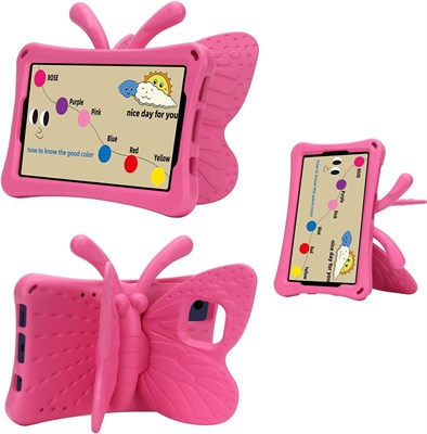 Совместимый с чехлом для Samsung Galaxy Tab A9 для девочек, 8,7 дюйма, выпущен в 2023 году с подставкой-бабочкой, противоударный защитный чехол для всего корпуса 1000018788