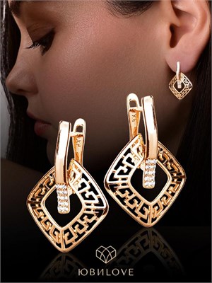 У Xuping Jewelry Co. есть женские серьги, покрытые золотом, украшенные искусственными камнями и имеющие длинную форму. 1000018800