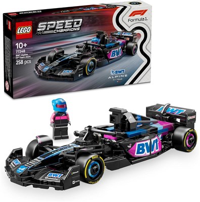LEGO Speed ​​Champions BWT Alpine F1 Team A524 Игрушечный гоночный автомобиль с коллекционной минифигуркой пилота Формулы-1 - Набор для сборки моделей для мальчиков и девочек от 10 лет или взрослых поклонников автоспорта 77248 83555