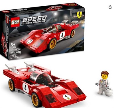 Конструктор LEGO Speed ​​Champions 1970 Ferrari 512 M 76906 - Спортивный красный гоночный автомобиль, коллекционная модель с минифигуркой гонщика, отлично подходит для мальчиков, девочек и детей от 8 лет. 83556