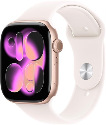 Смарт-часы Apple Watch Series 11 GPS + Cellular 46 мм с корпусом из алюминия цвета розового золота и спортивным ремешком нежно-розового оттенка, размер M/L. Функции: оценка качества сна, отслеживание физической активности, мониторинг здоровья, постоянно в 1000020464