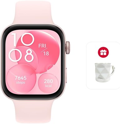 HUAWEI WATCH FIT 3, 1,82-дюймовый AMOLED-дисплей, ультратонкий дизайн, комплексное управление фитнесом, длительное время автономной работы, совместимость с iOS и Android, розовый цвет + эксклюзивный стаканчик для воды 1000020470