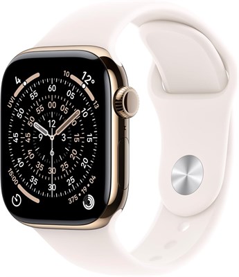Смарт-часы Apple Watch Series 11 GPS + Cellular 42 мм с корпусом из золотистого титана и спортивным ремешком нежно-розового цвета, размер S/M. Функции: оценка качества сна, отслеживание физической активности, мониторинг здоровья, постоянно включенный дисп 1000020474