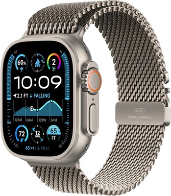 Apple Watch Ultra 2 GPS + Cellular 49 мм — спортивные часы с прочным титановым корпусом и миланским браслетом — S. Фитнес-трекер, точный GPS, сверхдлительное время автономной работы, углеродно-нейтральный продукт. 1000020497