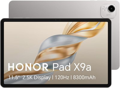 Планшет HONOR Pad X9a Wi-Fi, 11,5-дюймовый дисплей 120 Гц, 8 ГБ ОЗУ + 128 ГБ памяти, Android 15, Snapdragon 685, аккумулятор 8300 мАч, быстрая зарядка 35 Вт, поддержка стилуса, серый (модель 2025 года) + БЕСПЛАТНЫЙ защитный чехол-книжка. 1000020782