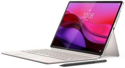 Lenovo Yoga Tab Plus - 12,7-дюймовый планшет с разрешением 3K (2944 x 1840) - 256 ГБ памяти, клавиатурой, подставкой и стилусом - цвет "морская ракушка", 16 ГБ оперативной памяти LPDDR5X, вычислительная мощность с поддержкой искусственного интеллекта, арт 1000020795