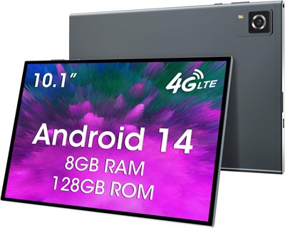 Планшет с SIM-картой, Android 14, 10 дюймов, 8 ГБ + 128 ГБ, 4G LTE, планшет и телефон (можно совершать звонки), разблокированный GSM, фаблет. 1000020971