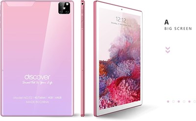Discover T2, обучающий планшет 10,1 дюйма, смарт-планшет, Android 8.1, 64 ГБ, 4 ГБ DDR3, 4G LTE, две SIM-карты, двойная камера, Wi-Fi (ФИОЛЕТОВЫЙ) 1000020975