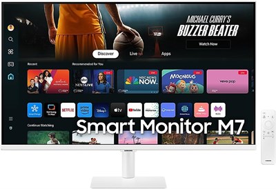 Samsung M7 2024 Smart Monitor 32" VA 4K UHD M70D Smart Screen With Speaker, HDMI, USB-C, USB Hub, Wi-Fi, White|LS32DM703UMXUE 1000021514