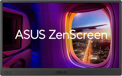 Портативный USB-монитор ASUS ZenScreen MB169CK: 16 дюймов (видимая область 15,6 дюймов), Full HD, IPS, два порта USB Type-C, защита от мерцания, фильтр синего света, антибликовое покрытие, подставка с поворотом на 360° — черный. 1000021583