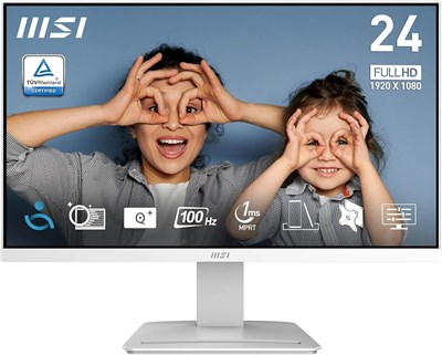 Офисный монитор MSI PRO MP2412W 23,8 дюйма Full HD — широкоформатная панель 1920 x 1080, 100 Гц, экран, удобный для глаз, крепление VESA, встроенные динамики, поддержка Display Kit, регулировка наклона — HDMI 1.4b, DP 1.2 1000021598