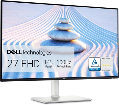 Монитор Dell S2725HS 27 дюймов, разрешение Full HD (1920x1080), частота обновления 100 Гц, контрастность 1500:1, рейтинг комфорта для глаз Rheinland Eye Comfort 4 звезды, встроенные динамики 2x5 Вт, регулировка высоты, наклона, поворота и вращения — цвет 1000021626
