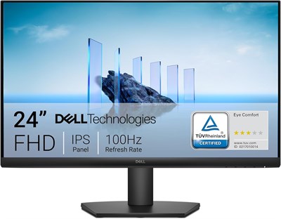 Монитор Dell SE2425HM, 24 дюйма, Full HD (1920x1080), 100 Гц, IPS, 5 мс, VESA (100x100 мм), HDMI, VGA, 3-летняя гарантия, черный. 1000021629