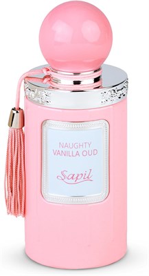Sapil Naughty Vanilla Oud Eau De Parfum 100ml, доступный по цене парфюм класса люкс, сладкий аромат с верхними нотами сливы, карамели и лакрицы, смелая композиция для женщин. 1000021801