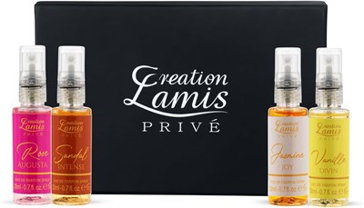 Подарочный набор женской парфюмерной воды Creation Lamis Priv- 4 флакона по 20 мл - Жасмин Радость, Роза Августа, Ваниль Божественная, Интенсивный сандал | Стойкие ноты амбры, цветочные, древесные и туберозы 1000021991