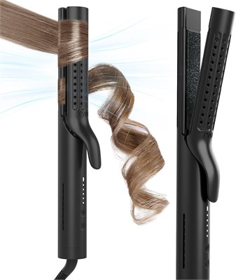 TYMO AIRFLOW Styler Curling Iron - выпрямитель и плойка для коротких волос 2 в 1, ионная керамическая плойка для коротких волос, легкая и с двойным напряжением для путешествий, защита от ожогов, 5 температурных режимов, черная 1000022161