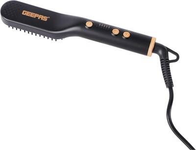 Щетка для выпрямления волос Geepas - GHBS86066 | Гладкая, как расческа, конструкция для волос и бороды, температура от 120 до 200 градусов Цельсия | Идеально подходит для салонной и домашней укладки 1000022200