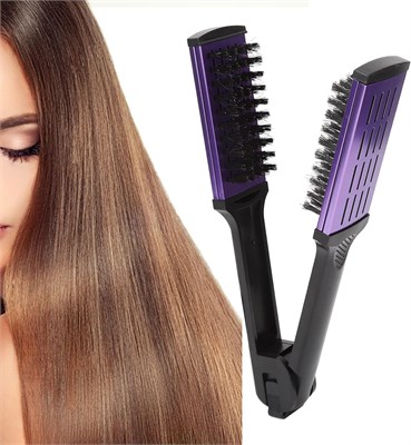 Щетка-выпрямитель для волос SYOSI, антистатическая расческа, двусторонняя, инструмент для выпрямления волос V-образной формы, инструмент для распутывания волос и укладки, уменьшающий секущиеся кончики. 1000022266