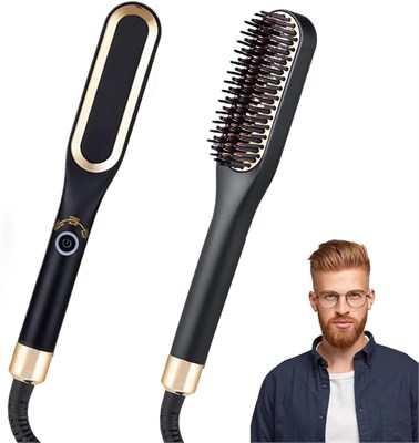 Выпрямитель для бороды для мужчин, расческа-выпрямитель для волос, ионная термощетка для быстрой укладки, защита от ожогов, регулируемая температура, портативный выпрямитель для волос для мужчин и женщин, идеальный подарок для домашнего использования. 1000022270