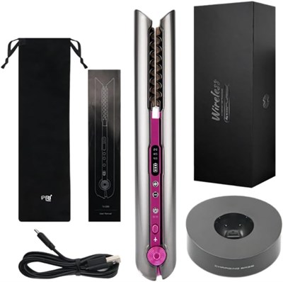 Беспроводная щетка-выпрямитель для волос, портативная щетка для волос, мини-расческа-выпрямитель с аккумулятором 2500 мАч, 6000 Вт отрицательных ионов для блеска и гладких волос, компактная и удобная для путешествий, подарок для женщин. 1000022285