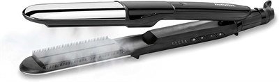 Выпрямитель для волос BaByliss Steam Shine Styler | Быстрый нагрев благодаря алмазно-керамическим пластинам шириной 39 мм | От 150°C до 230°C - 5 режимов нагрева | Ионный контроль пушистости | 5-летняя гарантия | ST496SDE (черный) 1000022286