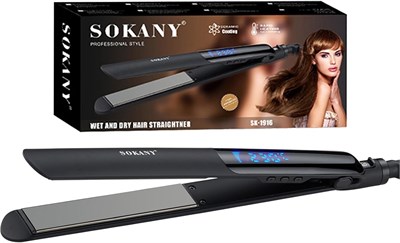 Выпрямитель для волос, цифровой керамический утюжок для уменьшения пушистости, придания блеска и гладкости волосам, цифровой дисплей для точного контроля температуры, выпрямитель для всех типов волос. 1000022325