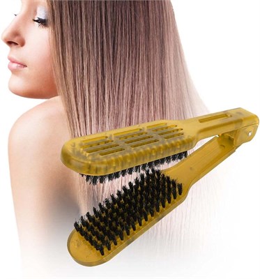 Двусторонняя щетка, расческа для выпрямления волос, щетка-выпрямитель для волос с зажимом, антистатическая расческа для укладки волос, парикмахерский инструмент для женщин, мужчин, дома и парикмахерской. 1000022329