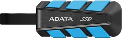Внешний SSD-накопитель AData SC740 объемом 1 ТБ, USB 3.2 Gen2, черный/синий, ударопрочный и устойчивый к падениям. 1000022381