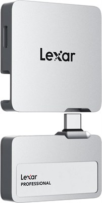 Lexar 1TB Professional Go Portable SSD с хабом, поддержка Apple ProRes, скорость чтения до 1050 МБ/с и скорость записи до 1000 МБ/с, USB 3.2 Gen 2, прочный корпус, совместимость с iPhone, ПК и Mac (серебристый) 1000022386