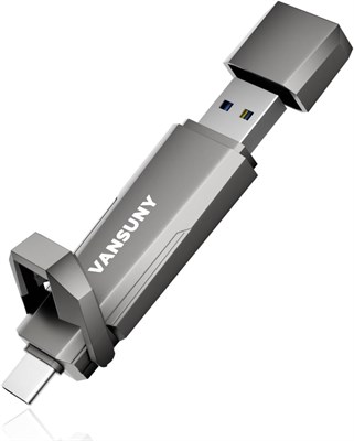 Внешний SSD-накопитель Vansuny USB-C 512 ГБ со скоростью до 1000 МБ/с, два USB-порта + USB-A, подходит для iPhone 15/16, мобильных телефонов, телефонов Android, ноутбуков, планшетов, Mac, твердотельных накопителей. 1000022394
