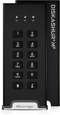 iStorage diskAshur M2 500GB — портативный SSD-накопитель с PIN-кодом, аппаратным шифрованием и интерфейсом USB 3.2 — сверхбыстрый — соответствует стандарту FIPS — прочный и портативный. 1000022408