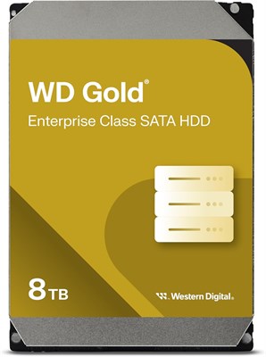 Внутренний жесткий диск Western Digital WD Gold Enterprise Class, 8 ТБ, скорость вращения 7200 об/мин, SATA 6 Гбит/с, кэш 256 МБ, 3,5 дюйма - WD8005FRYZ 1000022476