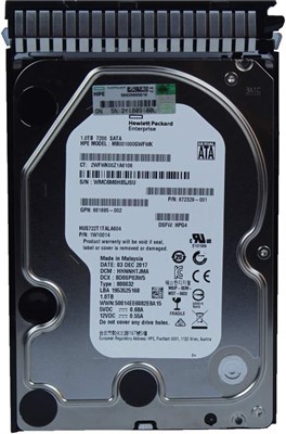 для жесткого диска HP HPE 1 ТБ 6G SATA 7.2K 3,5" LFF MDL SC (862128-001,861691-B21,872329-001,861695-002,1W10014) 1000022566