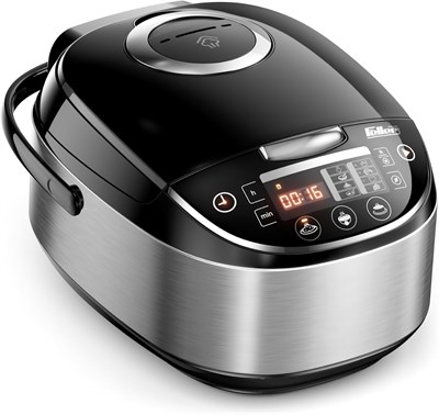 Рисоварка Feller Germany RC33 с цифровым управлением, 3 л (объем для риса 1 л) – многофункциональная рисоварка 11-в-1, светодиодный дисплей, функция приготовления на пару, таймер и антипригарная кастрюля – электрическая рисоварка (черная) 1000022589