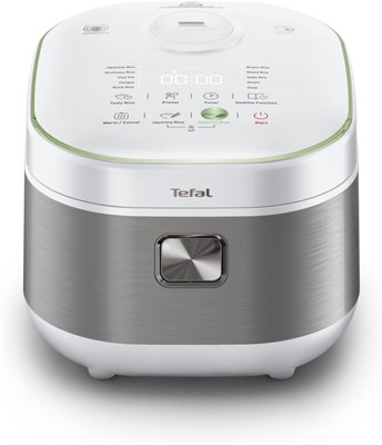 Рисоварка Tefal Healthy & Tasty Plus RK8621, 1300 Вт, индукционный нагрев, технология Fuzzy Logic, сферическая кастрюля, объем 1,5 л, 12 программ приготовления, белая. 1000022684