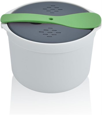 Рисоварка для микроволновой печи, специальная посуда для приготовления риса в микроволновой печи на пару, пароварка, контейнер для приготовления риса в микроволновой печи, рисоварка на пару, 2 л (зеленая) 1000022796