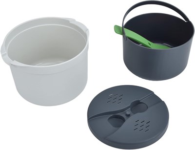 Рисоварка для микроволновой печи Tnfeeon 2 л, пищевой полипропиленовый материал, ложка для риса, крышка, сито, набор посуды для приготовления на пару, кухонный набор для приготовления лапши, рамена и пасты (зеленый) 1000022800