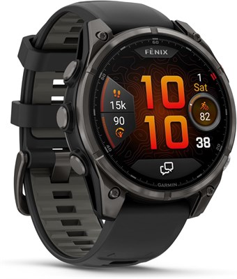 Спортивные часы GARMIN Fenix ??8 Pro AMOLED Premium с функцией GPS и мультиспортом | 51 мм, защитное сапфировое стекло, корпус из титана с DLC-покрытием в цвете "карбон-серый" и ремешок из черно-серого силикона, батарея с возможностью работы до 27 дней бе 1000023035