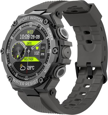 Мощные мужские умные часы Promate Xwatch-R19 с 1,53-дюймовым циферблатом, возможностью Bluetooth-звонков, стильным дизайном и управлением голосом (XWATCH-R19.GREY) 1000023038