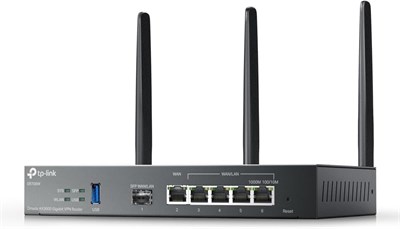 TP-Link ER706W Omada Gigabit AX3000 WiFi 6 VPN роутер | 1x USB 3.0 Поддержка USB-накопителей и резервного копирования LTE с помощью LTE-модема | Поддержка Omada Mesh | Простая настройка 1000023872