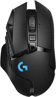 Игровая беспроводная мышь Logitech G G502 Lightspeed, сенсор Hero 16K, 16 000 DPI, RGB-подсветка, регулируемые грузики, 11 программируемых кнопок, длительное время автономной работы, встроенная память, для ПК/Mac - черная, 910-005568 1000024350